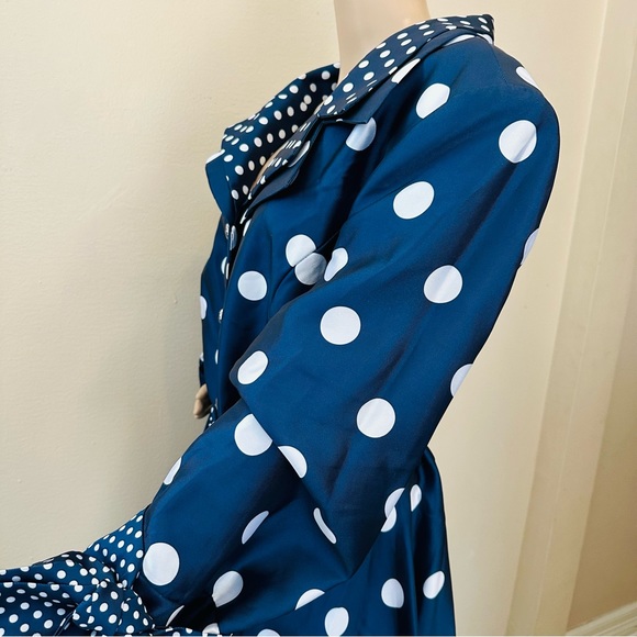 Beautiful Navy Polka Dot dress by Tally Taylor Sz 24W - Picture 8 of 11